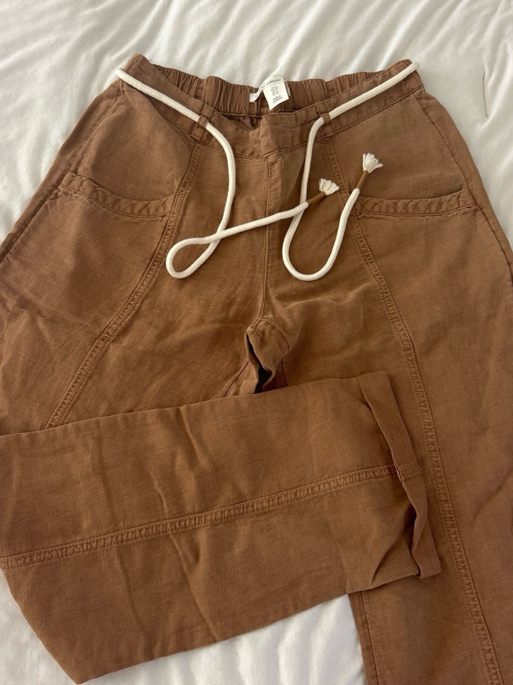 C&C California Brown Drawstring Waist Canvas Pants